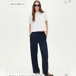 J. Crew Women’s Petite Seaside Pant in Linen, Navy, Sz XXSP NEW
